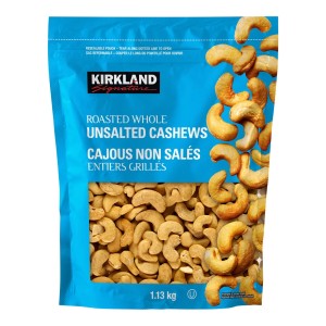 Kirkland Signature Roasted Whole Unsalted Cashews
